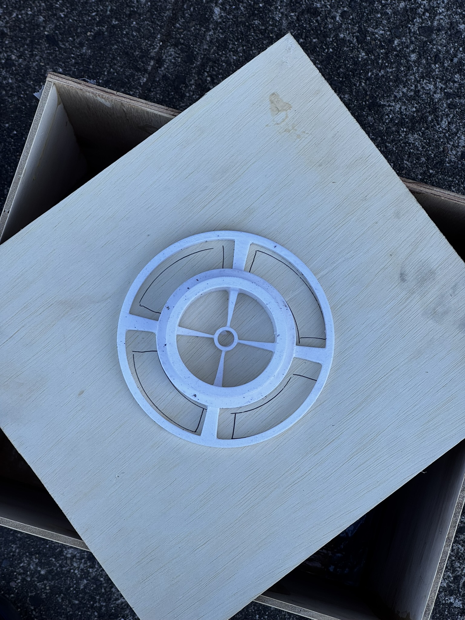 3D-printed tower outlet designed for controlled water flow